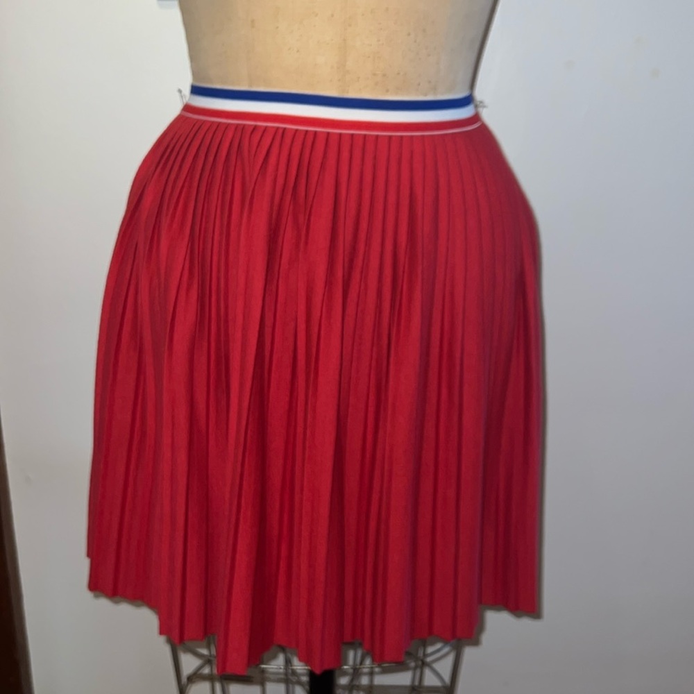 BCBG Girls Red Pleated Cotton Skirt L